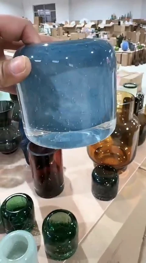 【闪购商品】玻璃蓝色烛台