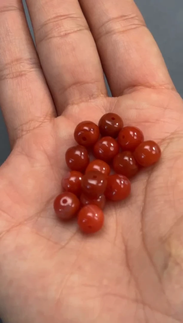 南红玛瑙单珠未镶嵌冷水河6-7mm老型单珠多样性噶1