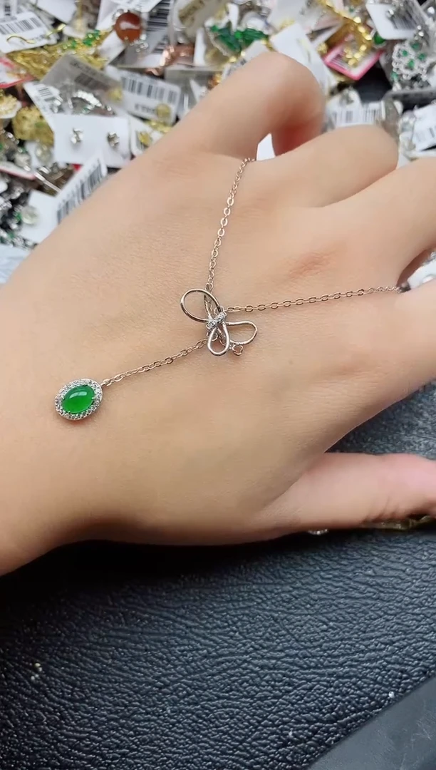 银S925镶嵌戒指翡翠1