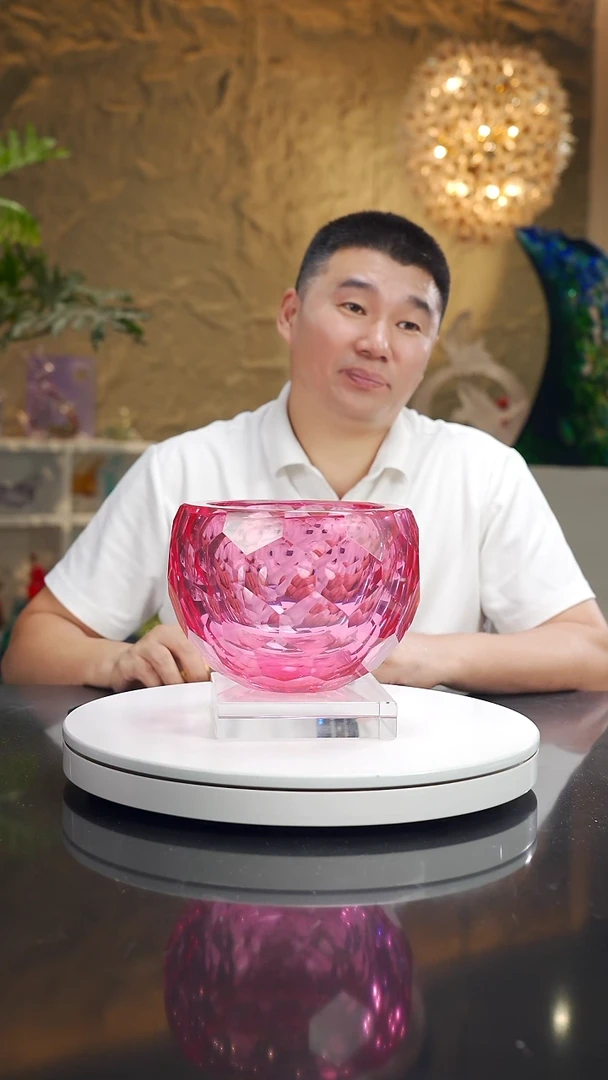摆件大*福利金红切面果碗