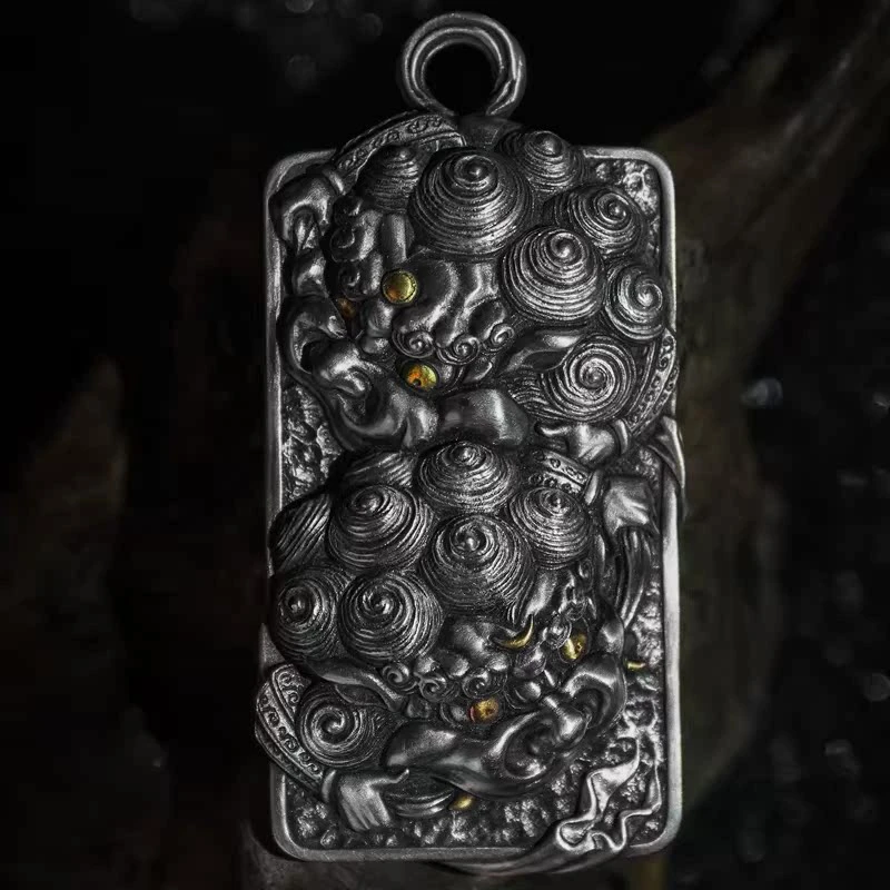 铜吊坠 食肉者Vulcan 伏尔甘醒狮吊牌点铜中国风手工个性首饰送礼