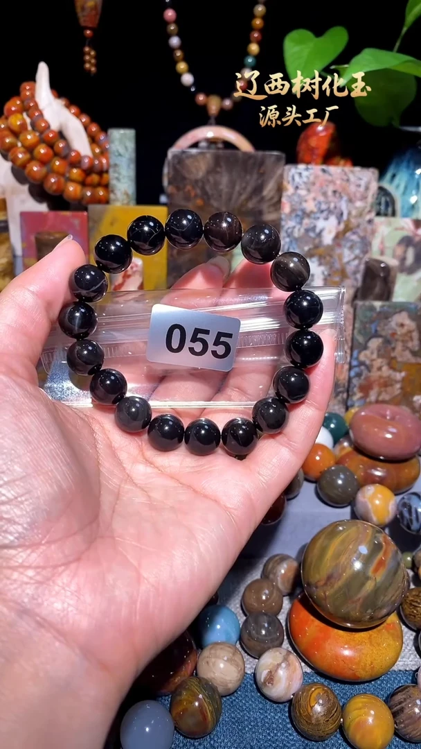 未镶嵌-硅化玉天然北票硅化玉手串