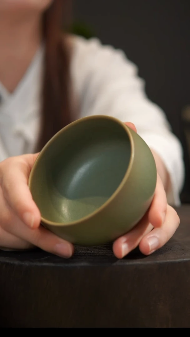 杯子执***.微瑕小气泡禅定杯 汝州原产地  原矿老釉