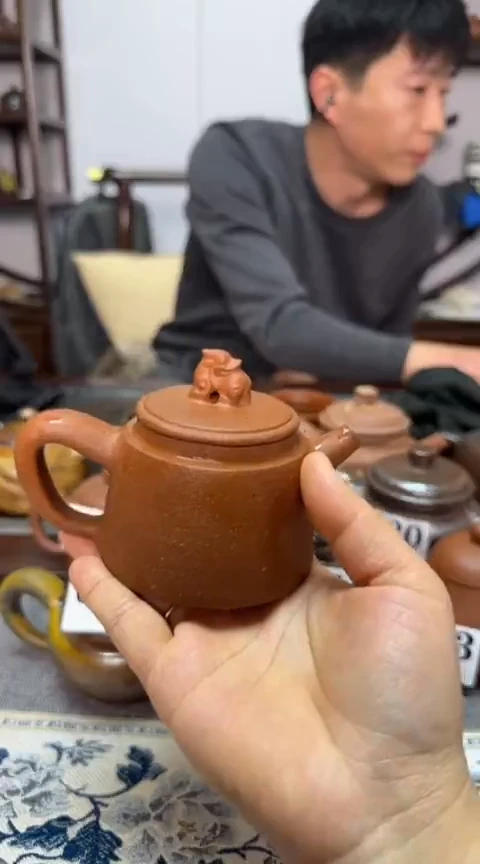 【闪购商品】泥塑145CC，麒麟头壶，粗陶明针