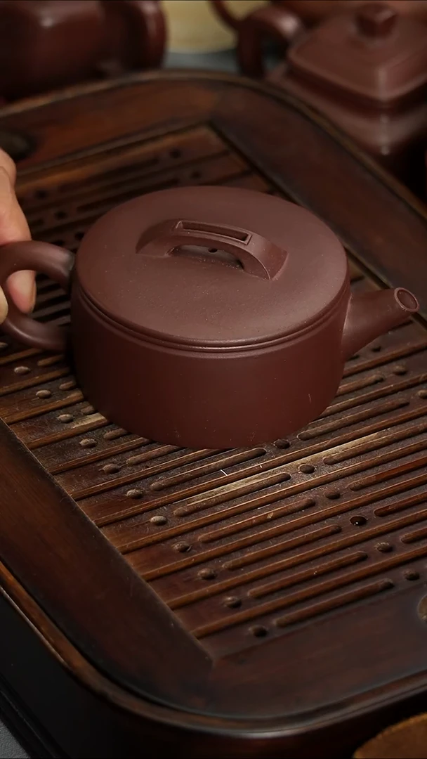 茶壶紫砂宜兴紫砂紫泥汉瓦180毫升