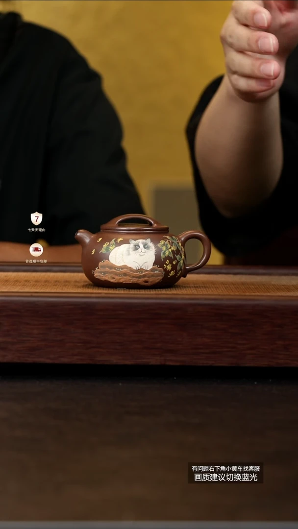 茶壶紫砂蒋工堂原矿深井老紫泥小牛盖