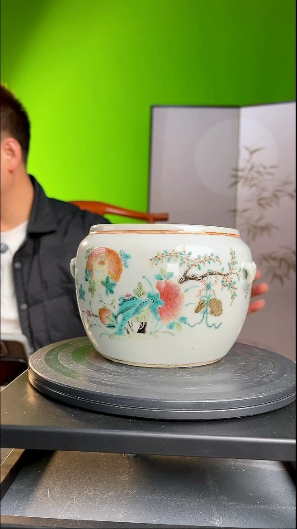 茶器火*粉彩满工小缸