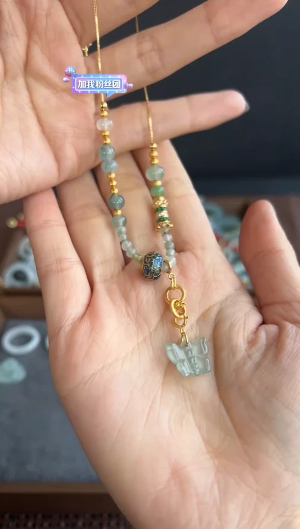 【闪购商品】翡翠项链银S925镶嵌108买断