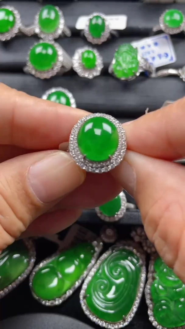 【闪购商品】翡翠戒指银S925镶嵌翡翠