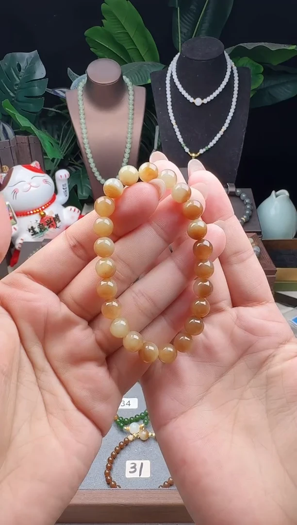 未镶嵌手串和田玉8m新疆且末糖玉手串