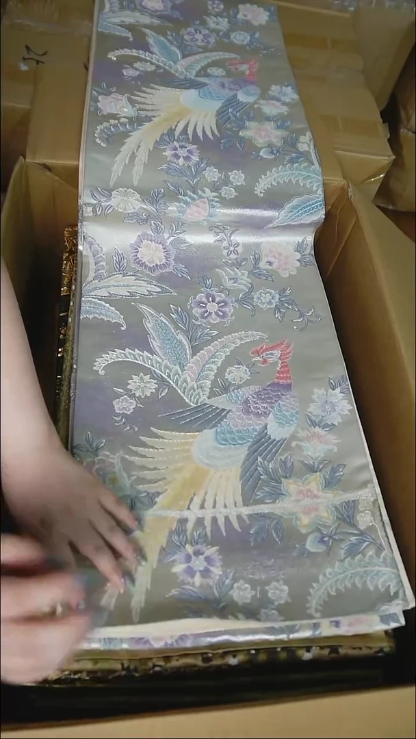 织绣5六通凤凰花卉