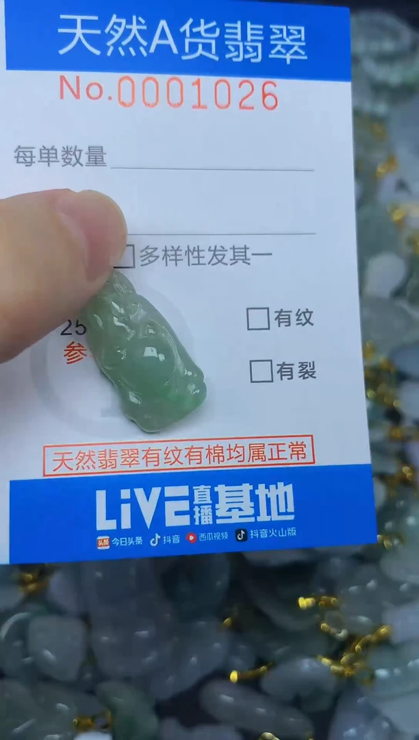 颈饰未镶嵌翡翠净货挂件-1026