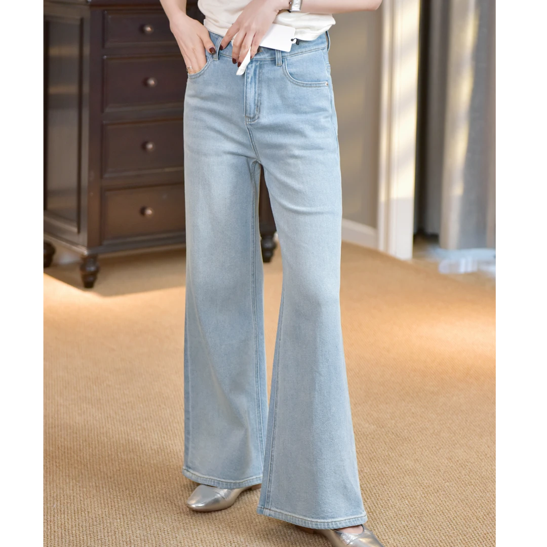 【大姨姨专属】VEE【超模感】新款宽松通勤优雅复古水洗宽松牛仔裤