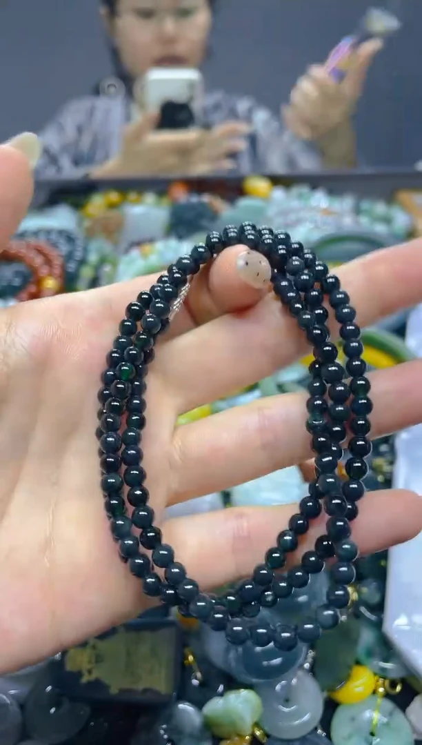 颈饰未镶嵌翡翠4MM/ N /翡翠A货，一件也是批发价