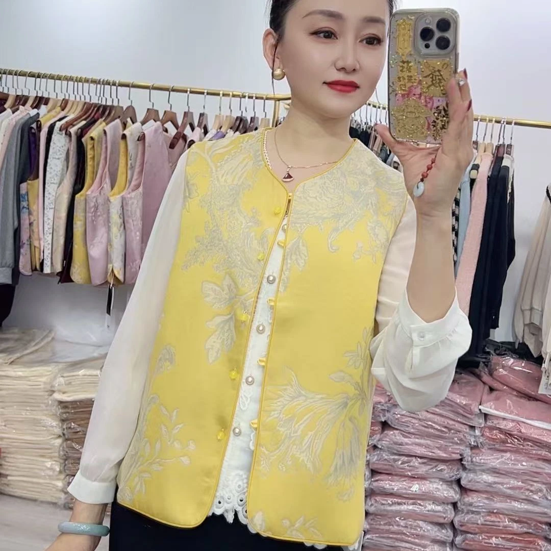 2511新中式轻国风马甲女款新款春秋马夹气质上衣百搭坎肩