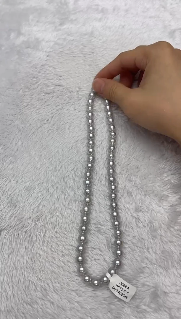 海水珍珠银S925镶嵌项链AK真多麻8-8.5mm
