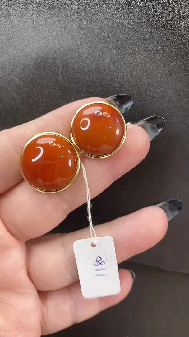 颈饰未镶嵌南红玛瑙耳环