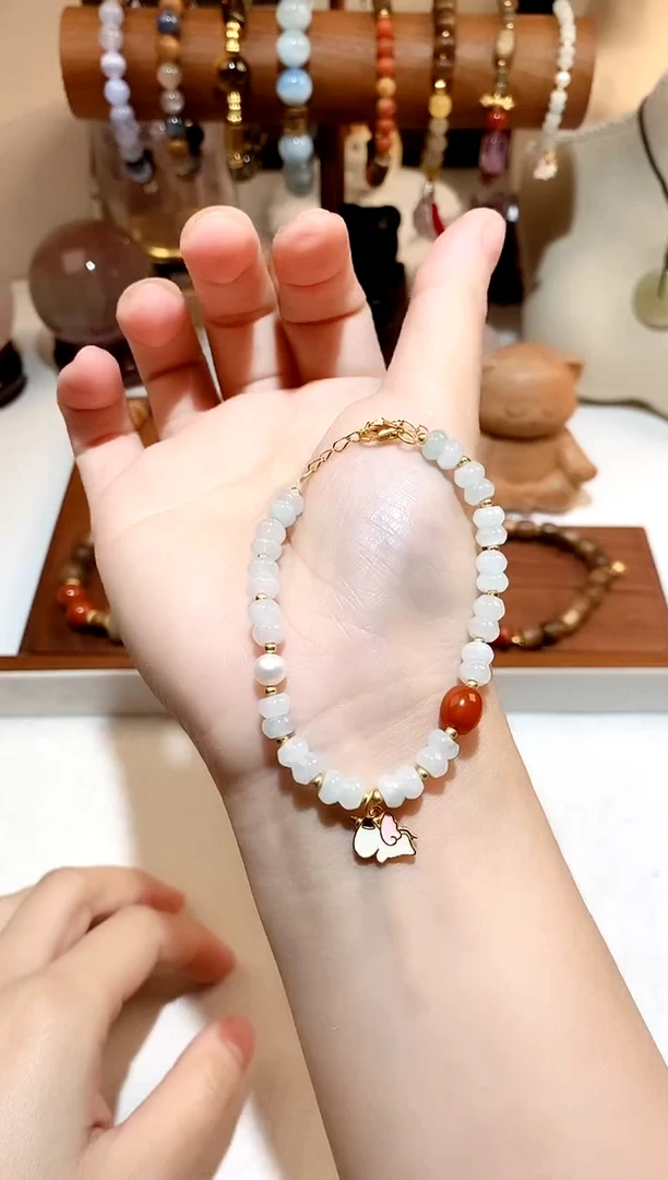 银S925镶嵌手链翡翠翡翠小飞马diy手链 多样性发一