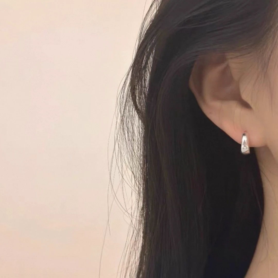925银玻璃耳饰 光面耳环女款耳饰2026爆款
