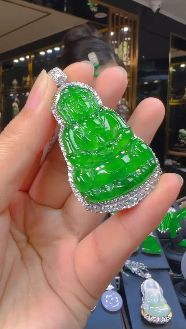 翡翠银S925镶嵌吊坠(赠链)121（多样性发其一）