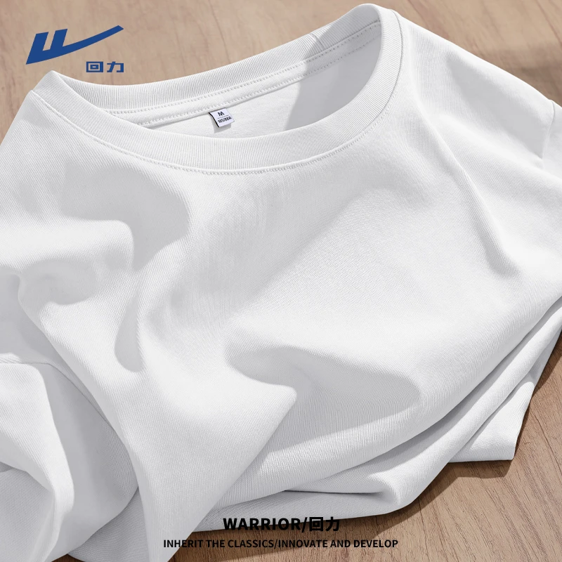 Warrior/回力纯色百搭短袖户外T恤吸汗休闲透气打底圆领常规蓝色