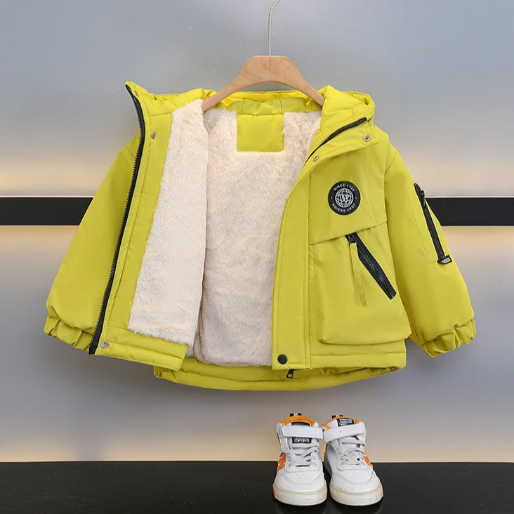 Y-111男童加绒加厚冲锋衣秋冬季儿童爆款外套男宝宝冬衣服