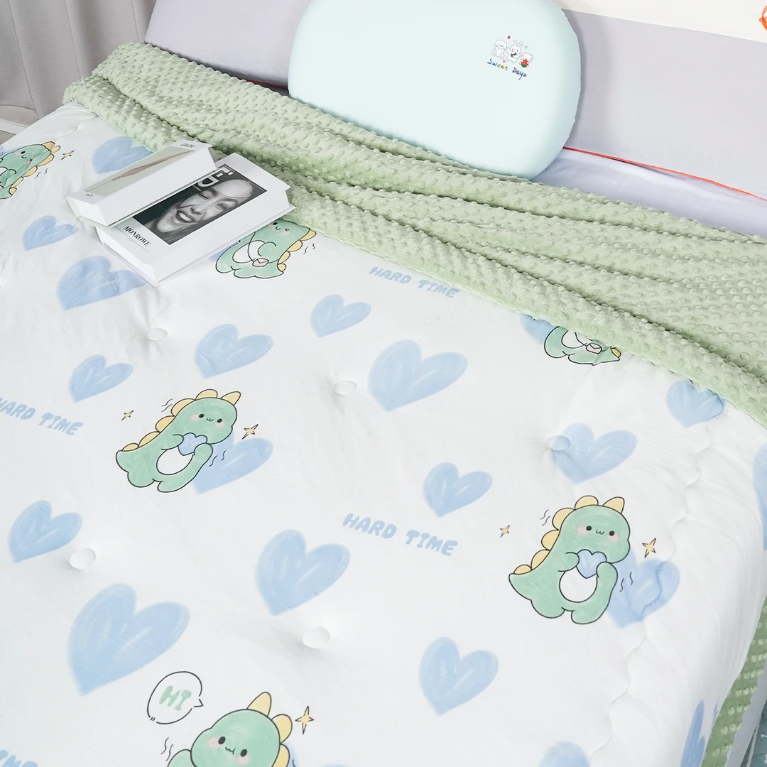 charming/千榕针织豆豆绒春秋被双面款印花款可机洗空调被供暖被