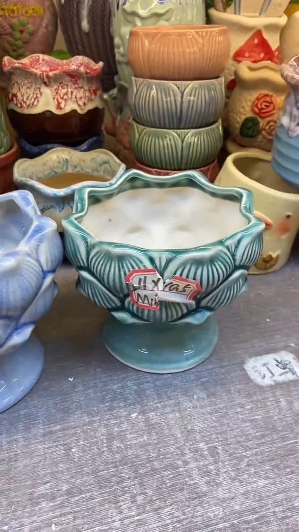 @@陶瓷多肉花盆M16莲花盆2件套