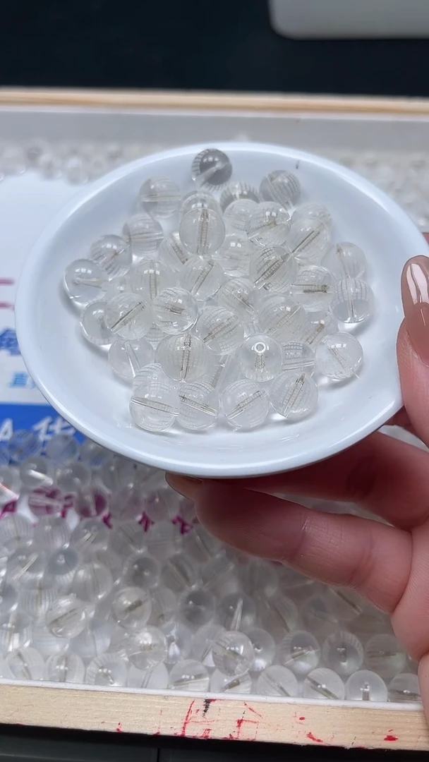 未镶嵌珠宝半成品水晶A262 白水晶 白心经10mm5个9.9元