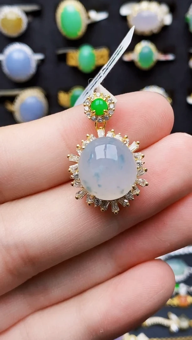 银S925镶嵌戒指翡翠6098