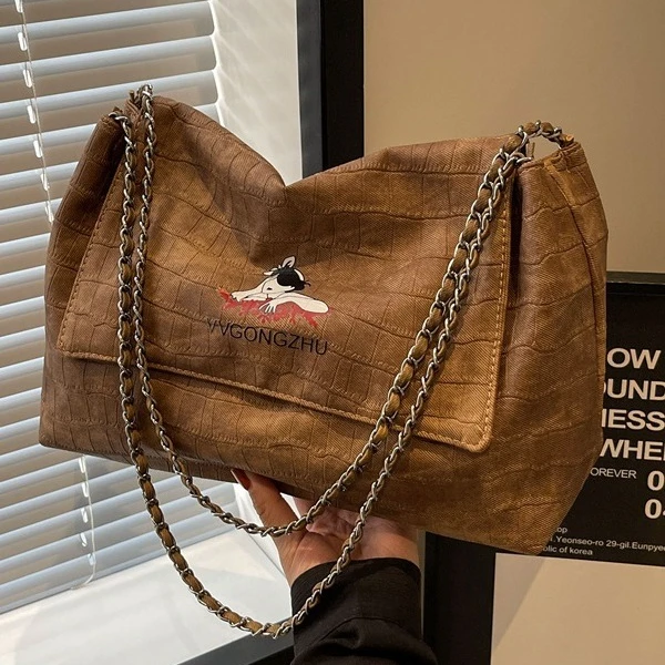 英国Daben Widod 小众时尚链条手提大包包女新款休闲百搭托特包