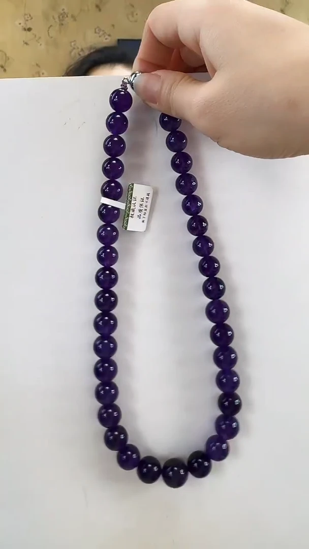 颈饰未镶嵌水晶紫水晶项链3735约12-15m