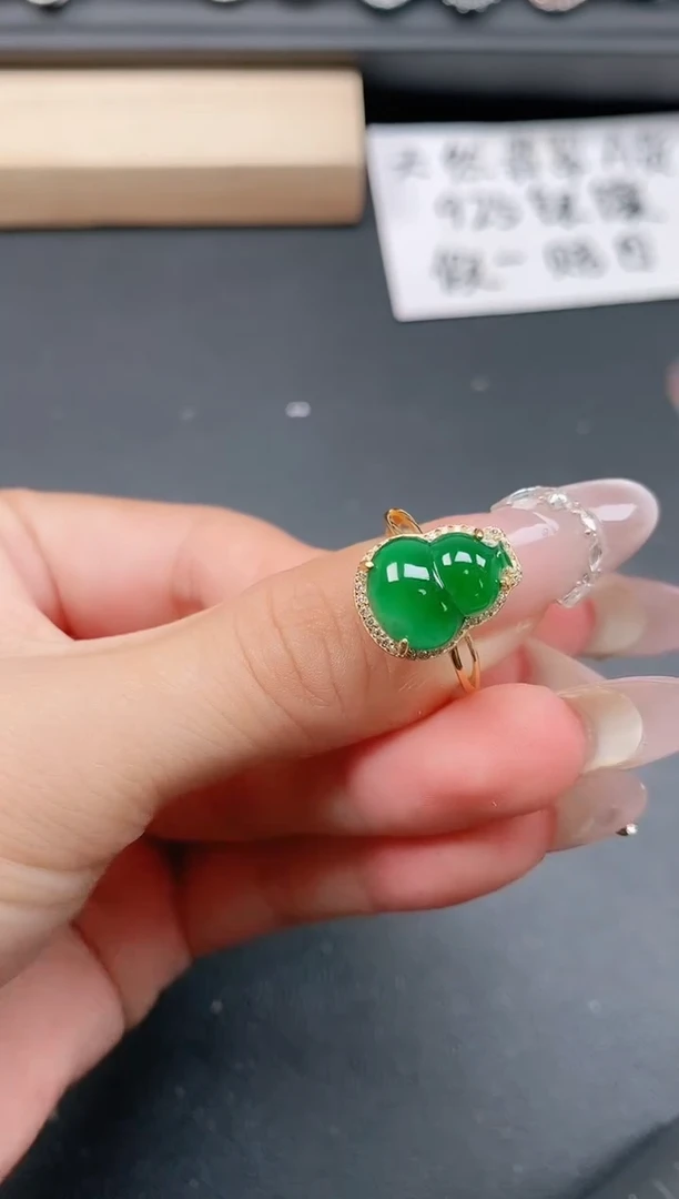 银S925镶嵌戒指翡翠111