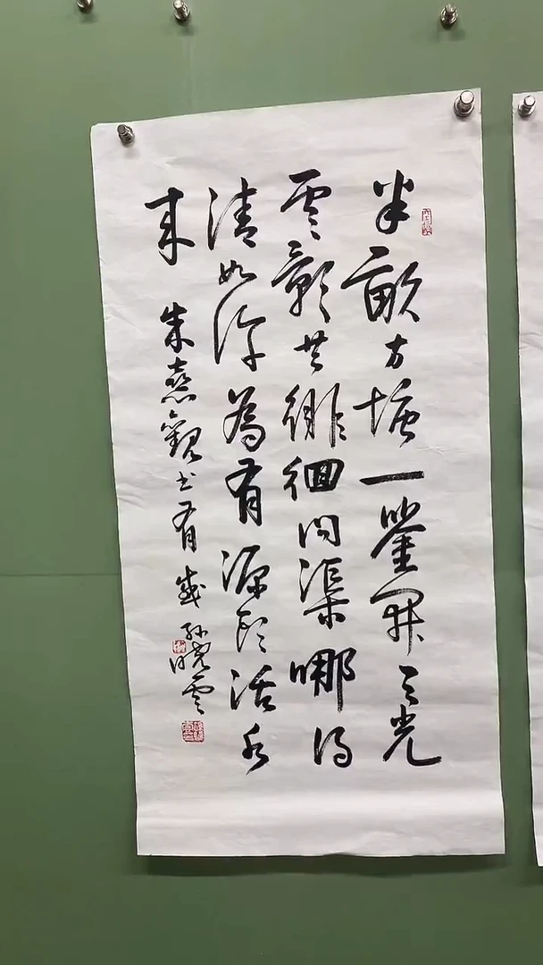 竖款精品三尺书法，半亩