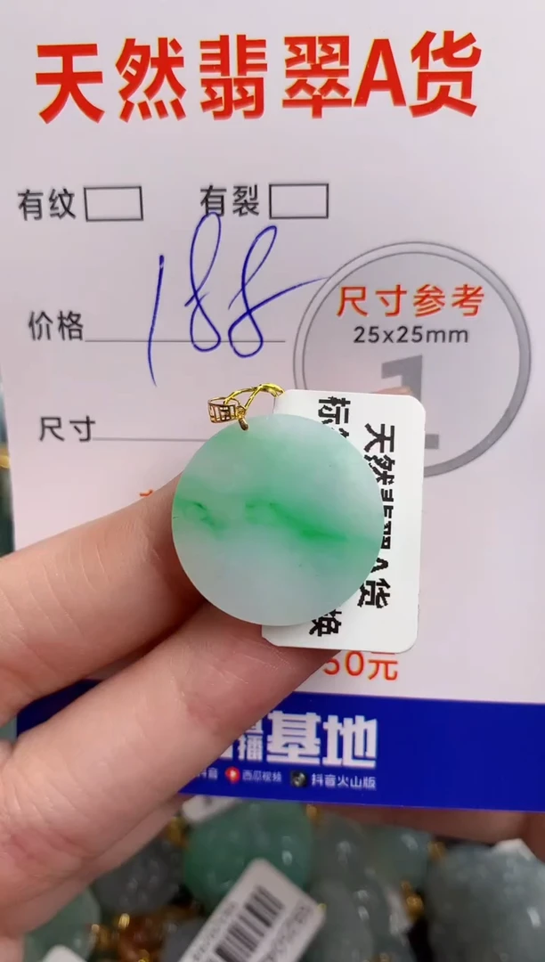 翡翠18K金镶嵌颈饰0096725373