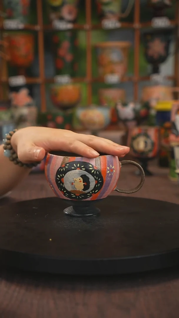 紫砂油画手绘釉下彩