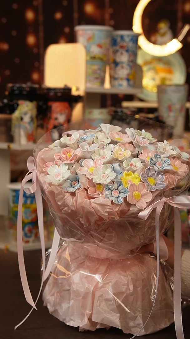 景德镇手工手绘文创陶瓷花（随机发6朵）