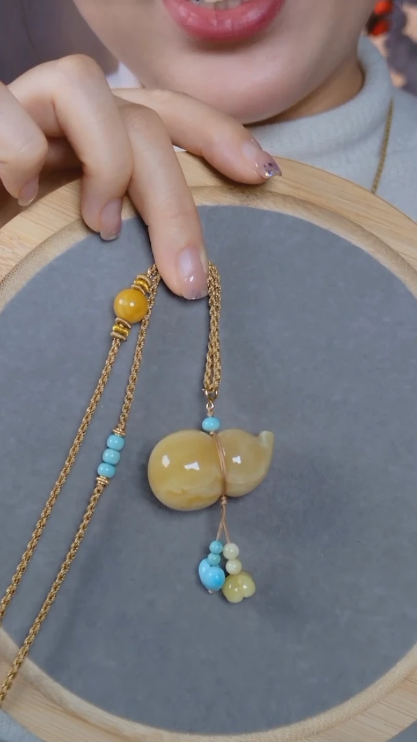 蜜蜡颈饰未镶嵌葫芦 项链
