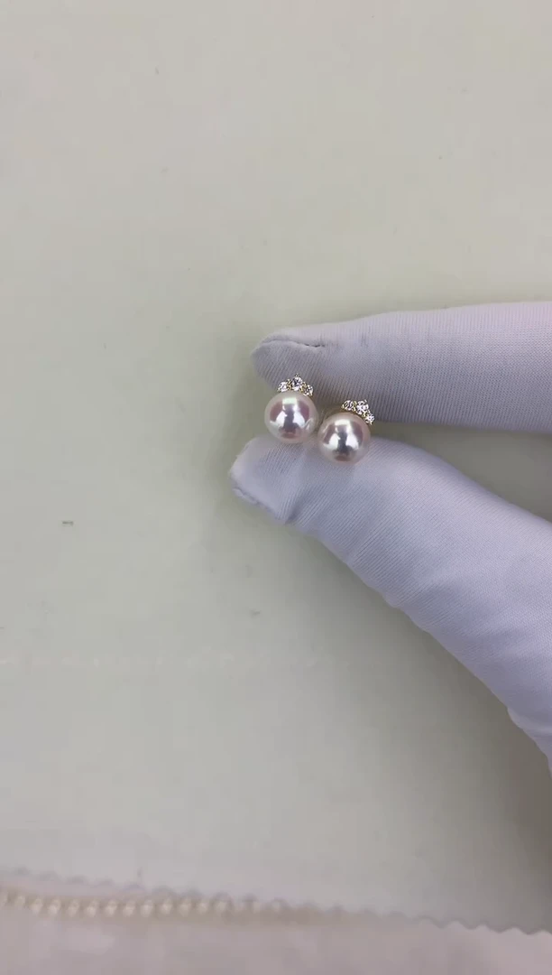 银S925镶嵌DA海水珍珠 GD097 睫毛耳钉