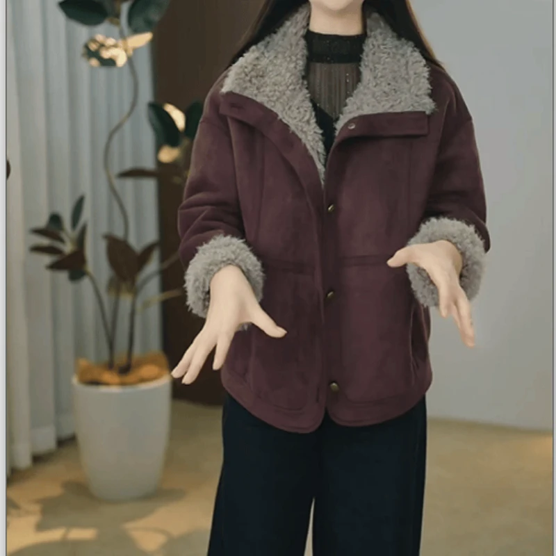 B552【短外套】2025冬季新款时尚气质加绒厚款休闲减龄保暖短外套
