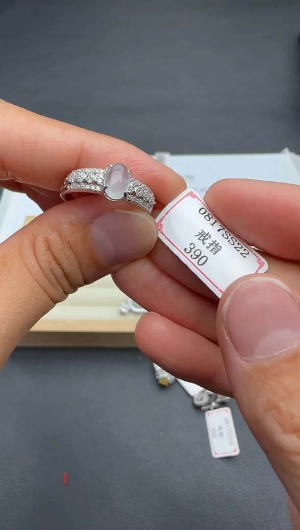 翡翠戒指银S925镶嵌丫*0817SS22