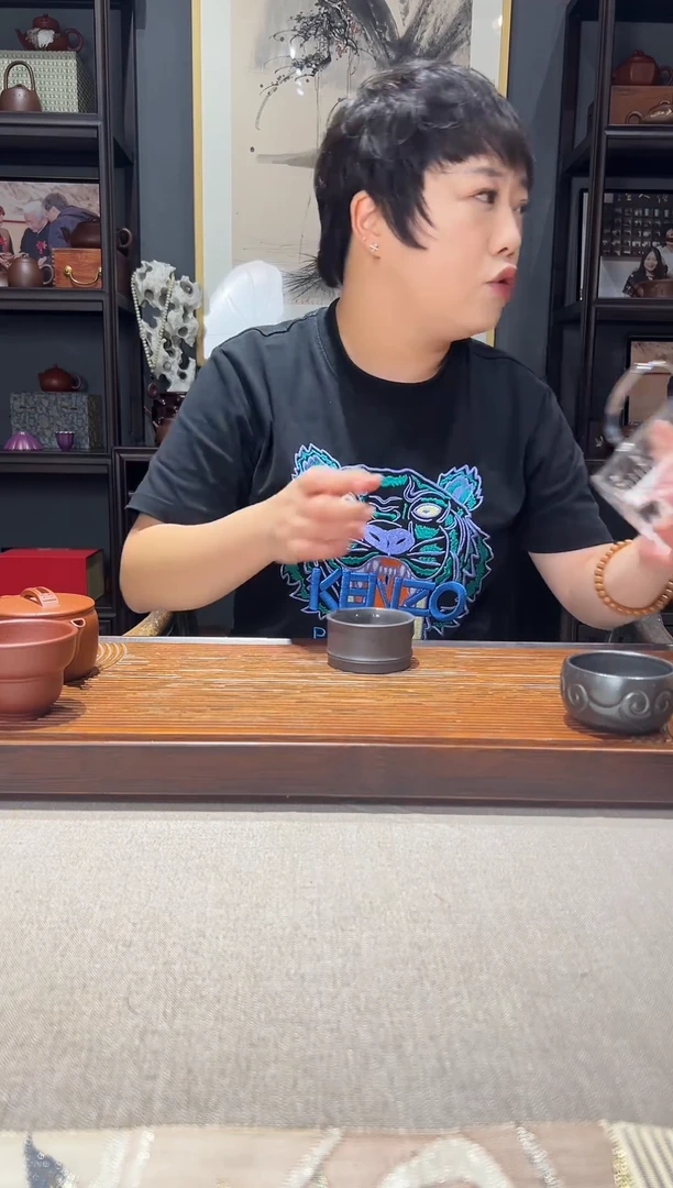茶壶紫砂天青 竹节杯