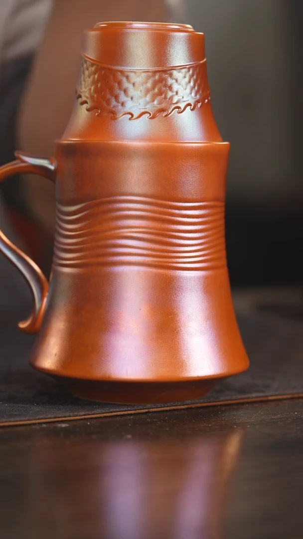 【闪购商品】杯55柴房陶瓷柴烧 金红焖壶