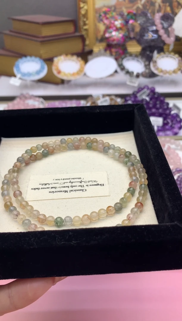 【闪购商品】水晶手串未镶嵌5+多圈彩兔毛