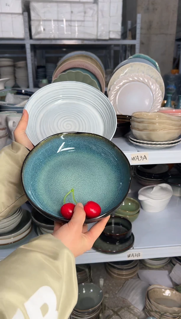 陶瓷外贸尾货瑕疵满20包邮X2深盘