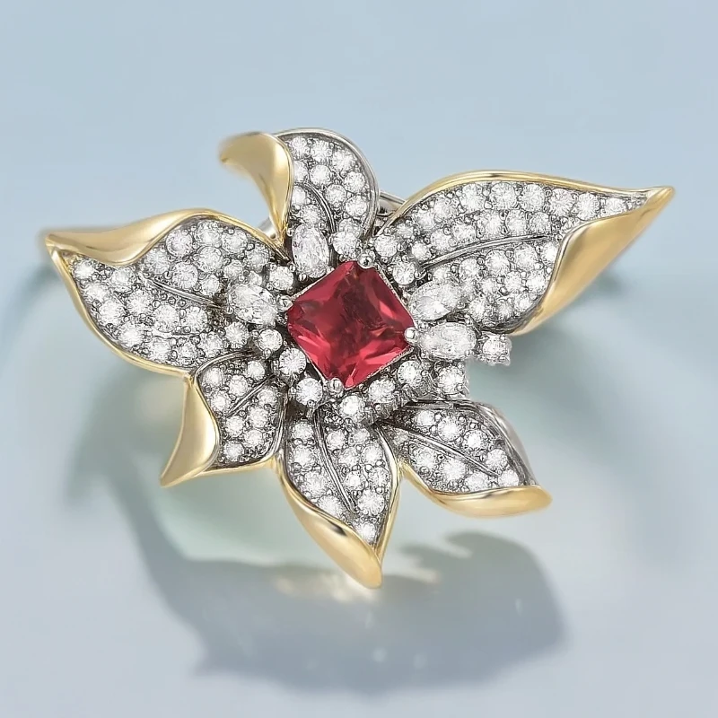 铜合成锆石胸针 1314新品山谷幽兰磁吸胸针