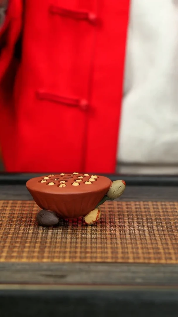 【闪购商品】紫砂茶壶9莲子盖置 红泥