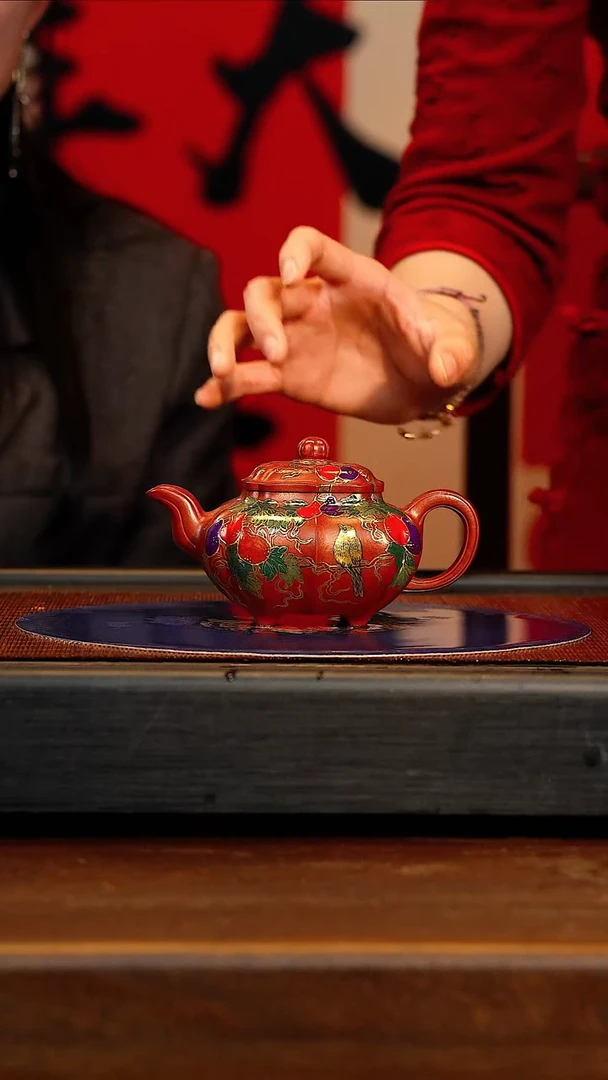 【闪购商品】紫砂茶壶CH 鸣远朱砂 筋纹传炉