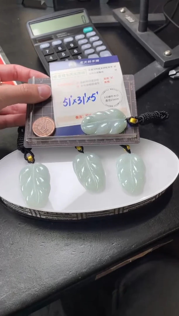 【闪购商品】翡翠挂件未镶嵌大叶子配绳/多样性发其一CP