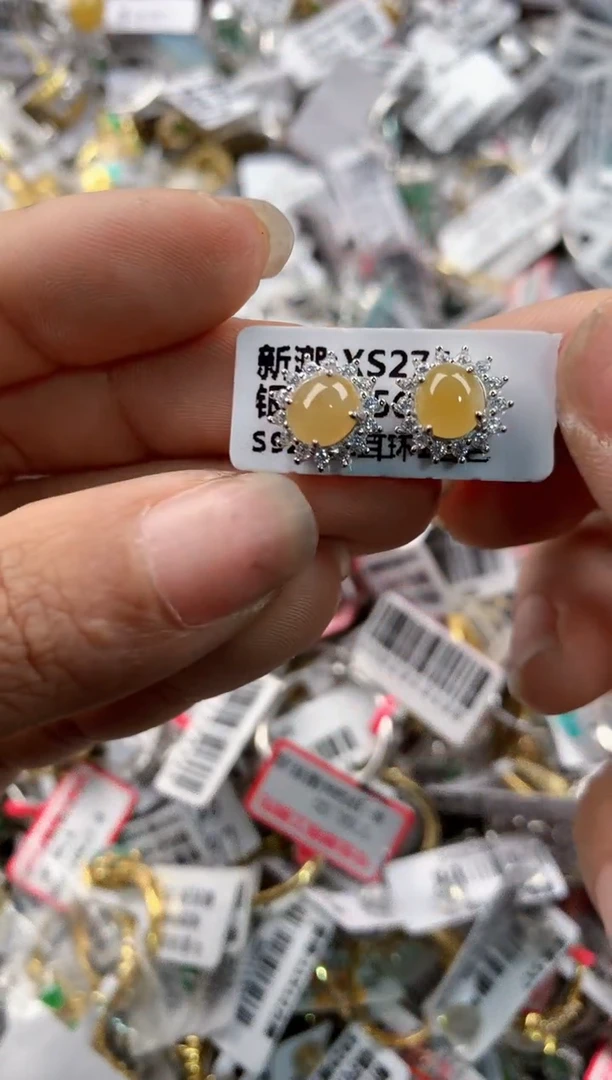 银S925镶嵌戒指翡翠666---6